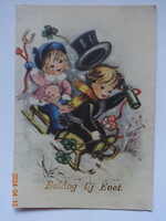 Old graphic opening Christmas greeting card