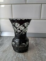 Black lead crystal vase
