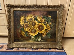 Sunflower still life painting