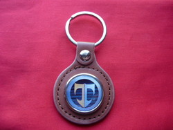Tiburon metal key ring on a leather base