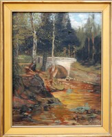 Tér J.: Erdei patak, 1907 - olaj-vászon festmény, keretezve