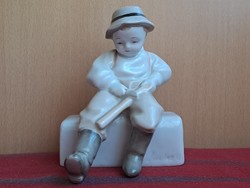 Great price! Sincó Zsolnay a. Stick carving boy / bachelor porcelain figure