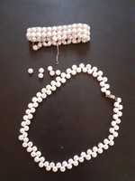 Cultured Pearl Necklace & Bracelet (Damaged)