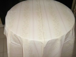 Antique yellow pink floral damask tablecloth