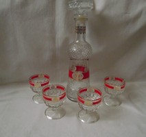 Bottle of short drink, liqueur, cognac set, 4 persons (glass, bottle, bottle)