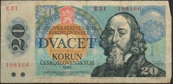 D - 189 -  Külföldi bankjegyek: Csehszlovákia 1988 20 korona