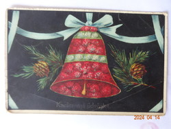 Régi, antik grafikus karácsonyi üdvözlő képeslap (1911)
