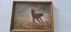 Bauer János lovas festménye