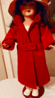 Régi babára bársony kabát + madeira ruha /75 - 90 cm magasra/