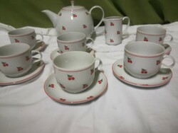Alföldi porcelain coffee set with cherry pattern
