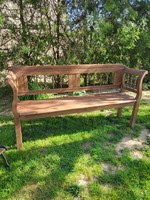 Carved garden bench