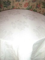 Beautiful baroque patterned white damask tablecloth