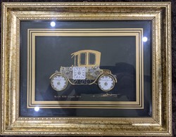 Unique handmade picture decorated with clock parts 1914 Buick 838 coupe Ken Broadbent collage picture