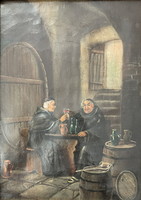 Unknown: wine tasting painting