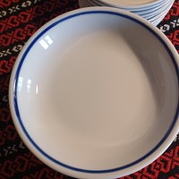 Zsolnay kék csíkos főzelékes tányér