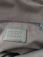 Esprit, nagyméretű, használt, zöld bőrtáska