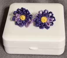 Mikrohorgolással készült fülbevaló lila ombre