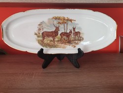 Large oval serving deer decorative plate wall plate offering