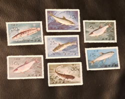 North Korea fish stamps b/1/4