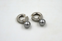 Thomas sabo pearl silver modern earrings with zirconia stone