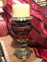 Míves decorative antique candle holder with candle 25x12 cm. Not used!