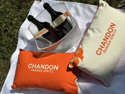 Chandon garden spritz set 5 decorative pillows and 1 portable champagne ice bucket for lvmh argentine champagne