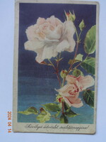 Régi grafikus Születésnapi üdvözlő képeslap, postatiszta