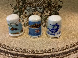 Ship-themed porcelain thimbles marked in English