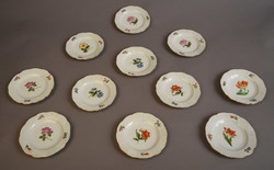 11 db antik Herendi porcelán süteményes kistányér, 1941