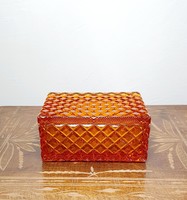 Bohemia glass bonbonier/box /Czechoslovakia/
