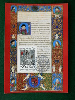 3 db Képeslap - Bibliotheca Corviniana sorozatból: Miscellanea, különféle bélyegekkel