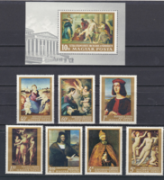 Olasz festők művei a Szépművészeti Múzeumból - bélyeg sor és blokk
