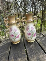 Antique porcelain two-handled vase