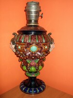Antique figural majolica petroleum lamp probably English