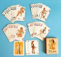 Pin-up rummy card from the 1960s-70s in very nice condition, 55 cards complete!
