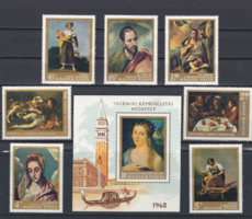 Spanyol festők művei a Szépművészeti Múzeumból - bélyeg sor és blokk