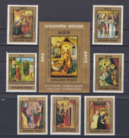 Works of old Hungarian masters from the collection of the Christian museum in Esztergom - stamp row and block