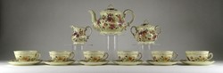 1Q963 butterfly butter colored zsolnay tea set for 6 people