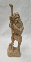 Old, hand-carved wooden statue, figure of an old man 20.5 cm.