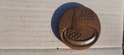 Official participation medal of the Moscow Olympics 1980.