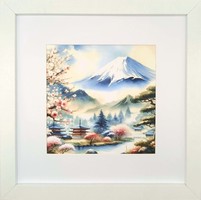 Spring splendor of Fuji - silk wall picture