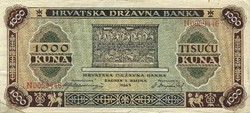 1000 Kuna 1943 Croatia 1.