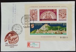 Ff3062a-d / 1975 stamp day - Visegrad monuments block ran on fdc