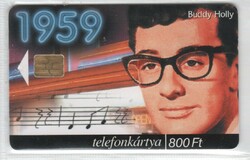 Magyar telefonkártya 0006     1999 Buddy Holly  100.000 db.