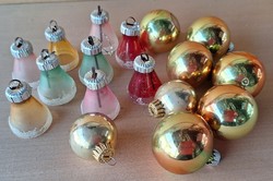 17 darab régi üveg karácsonyfa dísz , fenyő dísz