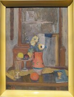 Szilvásy Margit festőművész (1898 - 1977 ) képcsarnokos festménye