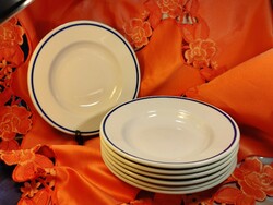 Zsolnay vastag porcelán mély tányér, 7 darab