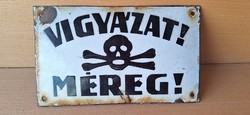 Beware of poison! Antique enamel plaque