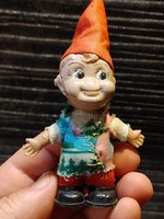 12 Cm rare vintage dwarf figure with rubber body and head