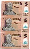 5 Naira 2018 3 serial numbers Nigeria